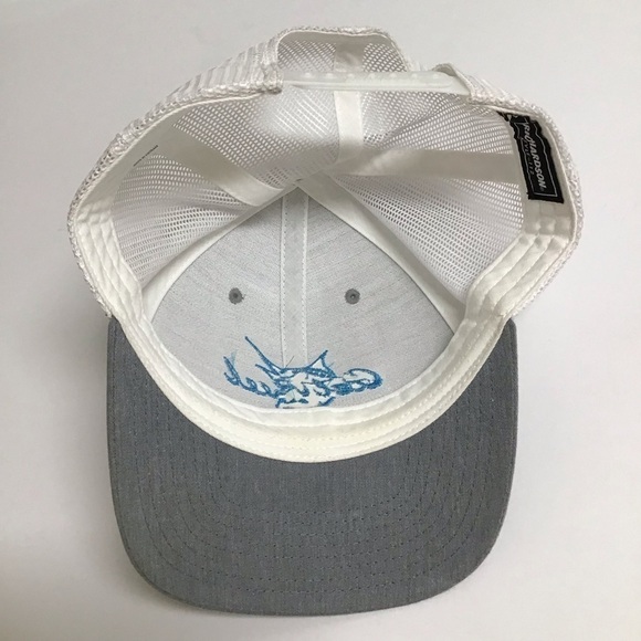 Get Reel Snapback Fishing Hat Cap Mesh Back Marlin Gray Aqua Blue Deep Sea FL - Picture 13 of 14